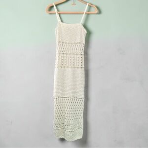NWT. Arizona Jean Company Ivory Crochet Maxi Dress XS